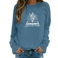 thumbnail image 1 of Arlun Just One More Chapter Sweatshirts for Women Cute Flower Book Graphic Printed Book Lover Crewneck Pullovers Reading Librarian Oversized Soft Comfortable Long Sleeve Tops Blue M, 1 of 3