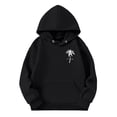 thumbnail image 1 of Arlun Kids Boys and Girls Hoodies Coconut Tree Printed Long Sleeve Sweatshirts Toddler Casual Trendy Loose Comfy Hooded Pullover Tops with Pocket for Teen Black 9-10Years, 1 of 3
