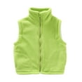 thumbnail image 1 of Arlun Kids Winter Fleece Vest Full Zipper Stand Collar Sleeveless Jackets For Boys Girls Casual Warm Soft Comfortable Layered Outfit Daily Wear With Pockets Light Green 6-7 Years, 1 of 3