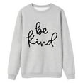 thumbnail image 1 of Arlun Be Kind Sweatshirts For Women Funny Kind Graphic Hoodless Sweatshirts Kindness Positive Casual Crewneck Long Sleeve Loose Comfy Pullover Tops Grey M, 1 of 2
