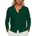 thumbnail image 1 of Arlun Lightweight Cardigan Sweaters for Women 2025 Long Sleeve Soft Comfort Button down Cropped Knit Sweater Cardigans Outerwear Simple Stylish Plain Stretch Casual Fall Tops Green One Size, 1 of 8