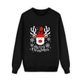 thumbnail image 1 of Arlun Matching Christmas Sweatshirts for Family 2025 Merry Christmas Cute Reindeer with Santa Hat Crewneck Pullovers Xmas Graphic Soft Comfort Matching Clothes (Kid) Black 140, 1 of 3