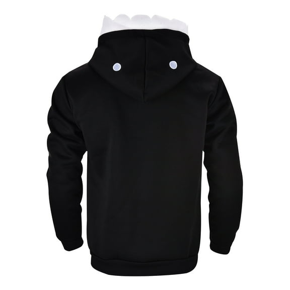 Arlun Men's Cute Shark-Teeth Trim Hoodies Oversized Long Sleeve Loose Fit Sweatshirts Drop Shoulder Shark-Shape Drawstring Hooded Pullover Tops With Pocket 2-Black M
