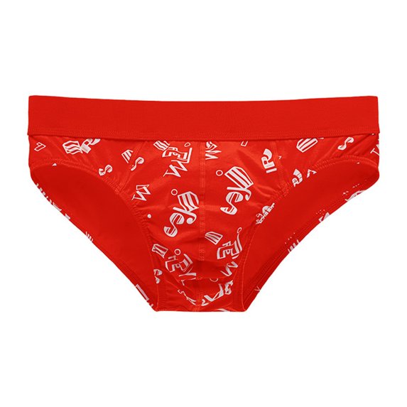 Arlun Men's Underwear Fashion Graphic Print Comfort Soft Stretch Classic Fit Briefs Lightweight Breathable Skin Friendly Mid Waist Underpants for Everyday Wear 0-Red XL
