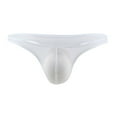 thumbnail image 1 of Arlun Mens Ice Silk Thongs T-Back Low Rise Bikini Briefs Lightweight Breathable Skin Friendly Underwear with Contour Pouch Soft Cozy Simple Pure Color Underpants 0-White XL, 1 of 5