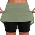 thumbnail image 1 of Arlun Mini Skorts for Women Elastic High Waist Plus Size Casual Short Tennis Skirts Lightweight Comfy with Built in Shorts Athletic Sports Skirts with Pockets Army Green M, 1 of 3