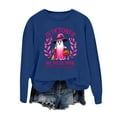 thumbnail image 1 of Arlun In October We Wear Pink Sweatshirts for Women Halloween Funny Ghost Graphic Pullover Sweatshirts Breast Cancer Awareness Loose Long Sleeve Round Neck Tops Blue XL, 1 of 4