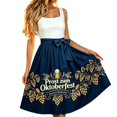 thumbnail image 1 of Arlun Oktoberfest Print Midi Skirts for Women High Waisted Bow Drawstring Belt Flowy Pleated Skirts Loose Comfort Fashion Festival Below Knee Casual Skirts 2026 Summer 3-Dark Blue One Size, 1 of 4