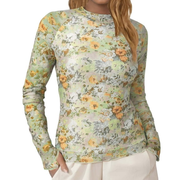 Arlun,Oversized Graphic Tshirts for Women Leopard Printed Neck Mesh Thin Fashion Tops Women's Soft Breathable Comfortable Slim Fit Stylish Tshirts Green XXL