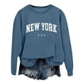 thumbnail image 1 of Arlun Oversized Los Angeles Sweatshirts for Women Trendy Plus Size Crewneck Letter Print Pullovers Loose Fit Comfortable Soft Basic Trendy Hoodless Tops Blue M, 1 of 4