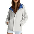 thumbnail image 1 of Arlun Oversized Outdoor Windbreaker Hood Jackets for Women Thick Warm Zipper up Casual Fashion Streetwear Coat 2025 Autumn Winter Long Sleeve Comfortable Stylish Outwear Grey M, 1 of 4