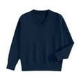 thumbnail image 1 of Arlun Oversized Sweaters for Women Lightweight Classic-Fit Long Sleeve V-Neck Soft Fall Winter Tops Loose Comfortable Casual Knit Sweater Tops Navy XL, 1 of 3