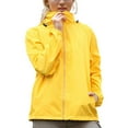 thumbnail image 1 of Arlun Oversized Zip up Rain Jackets for Women Lightweight Waterproof Windbreaker Hooded Raincoat 2025 Fashion Solid Color Packable Rain Outwear with Pockets Yellow XS, 1 of 4