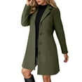 thumbnail image 1 of Arlun Pea Coats for Women Wool Blend Thicken Stand Collar Single Breasted Trench Coat Fashion A-Line Slimmer Button down Fall Winter Jackets Green XL, 1 of 7