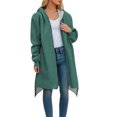 thumbnail image 1 of Arlun Plus Size Women's Full Zipper Coat Winter Fall Fashion Loose Warm Comfy Mid Outerwear Casual Solid Color Long Sleeve Irregular Hem Hooded Jackets with Pockets Dark Green2 XXXL, 1 of 5