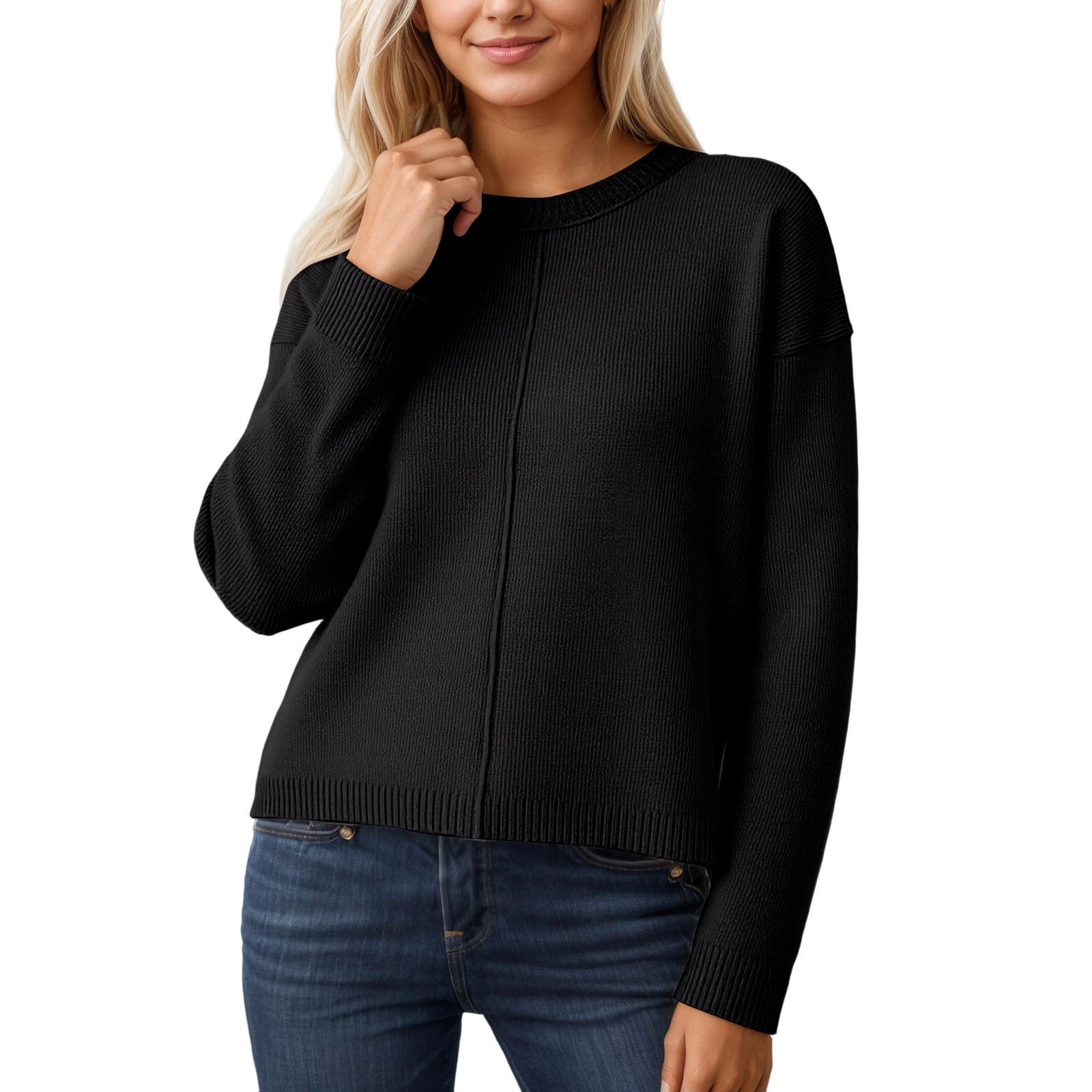 Stylish Long Sleeve Pullover Sweater for Women