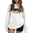 thumbnail image 1 of Arlun Pumpkin Season Sweatshirts Women's Fashion Letter Printed Halloween Sweatshirts Tops Plus Size Loose Crewneck Comfortable Pullovers Long Sleeve Fall Winter Outfits White L, 1 of 2