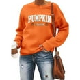 thumbnail image 1 of Arlun,Pumpkin Season Sweatshirts Women's Fashion Letter Printed Halloween Sweatshirts Tops Plus Size Loose Crewneck Comfortable Pullovers Long Sleeve Fall Winter Outfits Orange XL, 1 of 3