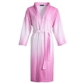 thumbnail image 1 of Arlun Robes for Women Gradient Long Sleeve Lightweight Warm Waffle Robe Soft Comfortable Fashion Over the Knee Length Wrap Bathrobe Loungewear with Belt 2-Pink XXXL, 1 of 2