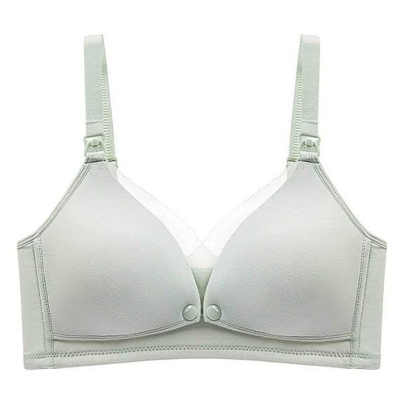 Arlun,Seamless Nursing Bras Wire Free Smoothing Ultra Comfort Pregnant Women Bra Mesh V Breathable No Underwire Bralettes Full Coverage Soft Push up Bra Green 36