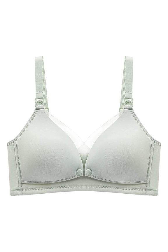 ,Seamless Nursing Bras Wire Free Smoothing Ultra Comfort Pregnant Women Bra Mesh V Breathable No Underwire Bralettes Full Coverage Soft Push up Bra Green 40