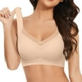 thumbnail image 1 of Arlun Seamless Wireless Bras for Women Push up Liftting Full Coverage U Back Bralettes Comfortable Breathable Stretch Mesh Smooth Supportive T Shirt Everyday Bras Beige XL, 1 of 3