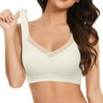 thumbnail image 1 of Arlun Seamless Wireless Bras for Women Push up Liftting Full Coverage U Back Bralettes Comfortable Breathable Stretch Mesh Smooth Supportive T Shirt Everyday Bras White XL, 1 of 3