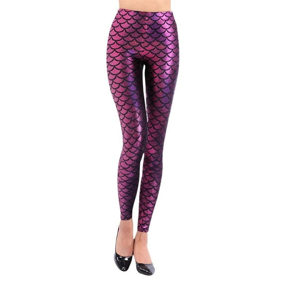 Arlun Shiny Fish Scale Leggings for Women High Waisted Stretchy Tight Pants Fashion Slim Fit Shiny Skin Casual Yoga Fitness Legging 2 XXXXL