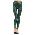 thumbnail image 1 of Arlun Shiny Fish Scale Leggings for Women High Waisted Stretchy Tight Pants Fashion Slim Fit Shiny Skin Casual Yoga Fitness Legging Green L, 1 of 4