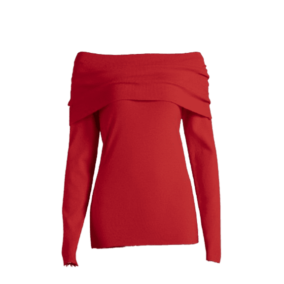 Arlun Off the Shoulder Long Sleeve Sweater for Women 2025 Fall Lightweight Soft Cozy Pullover Sweaters Trendy Y2k Going out Tops Basic Winter Base Layer Clothes Red L