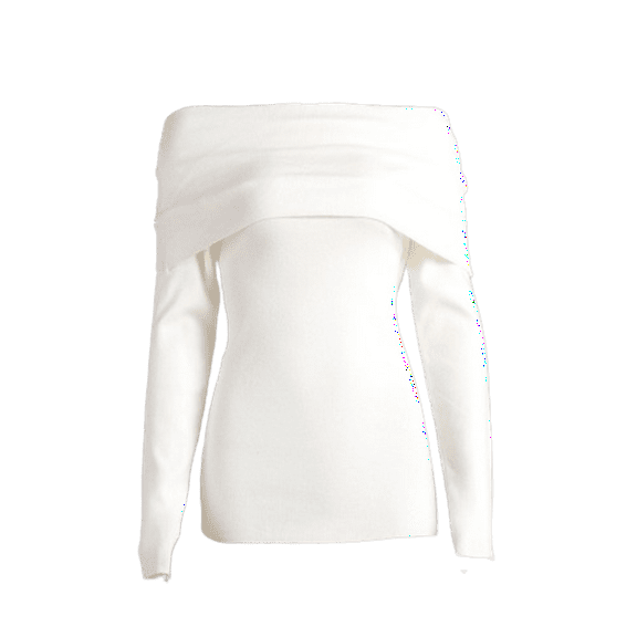 Arlun Off the Shoulder Long Sleeve Sweater for Women 2025 Fall Lightweight Soft Cozy Pullover Sweaters Trendy Y2k Going out Tops Basic Winter Base Layer Clothes White S