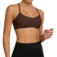 thumbnail image 1 of Arlun Soft Lightweight Wireless Sports Bra for Women Pure Color High Support Adjustable Spaghetti Straps Yoga Bra for Workouts Running Fitness and Casual Wear Brown XL, 1 of 4
