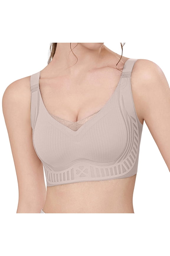 ,Sports Bra Women's Push up Non Underwire Comfortable Seamless Adjustable Bra Soft Support and Lift Full Coverage Wire-Free Compression Bralettes Purple XXL