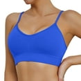 thumbnail image 1 of Arlun,Sports Bras for Women Full Coverage No Underwire Thin Bra Adjustable Spaghetti Strap Crop Tank Top Backless Bras Comfort Breathable Workout Yoga Daily Bra Blue M, 1 of 6