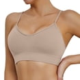 thumbnail image 1 of Arlun,Sports Bras for Women Full Coverage No Underwire Thin Bra Adjustable Spaghetti Strap Crop Tank Top Backless Bras Comfort Breathable Workout Yoga Daily Bra Khaki S, 1 of 6
