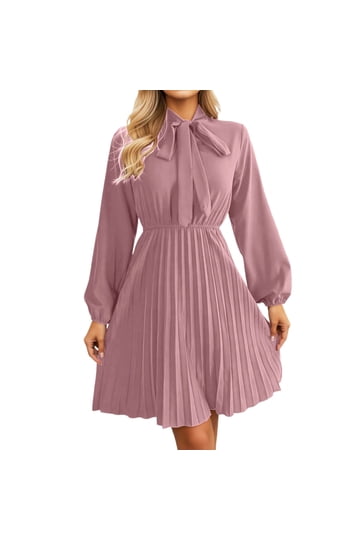 knee length dresses for ladies Baby Girl High Neck Bow Dress, 112304151 / 12-18M