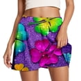 thumbnail image 1 of Arlun St. Patrick's Day Pattern Printing Mini Skorts for Running Yoga and Fitness Comfortable Stretch High Waist Workout Skirts with Built in Shorts 18-Purple S, 1 of 7