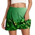 thumbnail image 1 of Arlun St. Patrick's Day Pattern Printing Mini Skorts for Running Yoga and Fitness Comfortable Stretch High Waist Workout Skirts with Built in Shorts 4-Green L, 1 of 7
