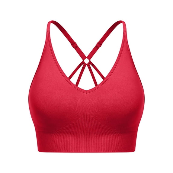 Arlun Strappy V-Neck Sports Bras for Women Adjustable Thin Shoulder Strap Soft Comfortable Seamless Wireless Bralettes Stylish Supportive Racerback Workout Yoga Bras XXL