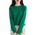 thumbnail image 1 of Arlun Sweaters for Women Casual Soft Comfort Fall Winter Casual Crewneck Pullover Tops Dressy Long Sleeve Trendy Warm Solid Color Base Layer Sweater Green One Size, 1 of 4