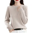 thumbnail image 1 of Arlun Sweaters for Women Casual Soft Comfort Fall Winter Casual Crewneck Pullover Tops Dressy Long Sleeve Trendy Warm Solid Color Base Layer Sweater Light Gray One Size, 1 of 4