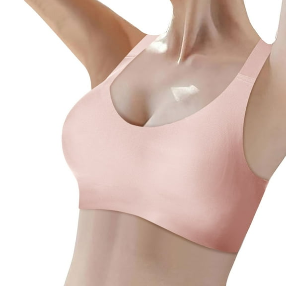 Arlun,Thin Seamless Wireless Bras for Women Full Coverage Seamless Comfort Supportive Bralettes Everyday Wear Tshirt Bras Lightly Breathable Wire-Free Bra Light Pink XXXL