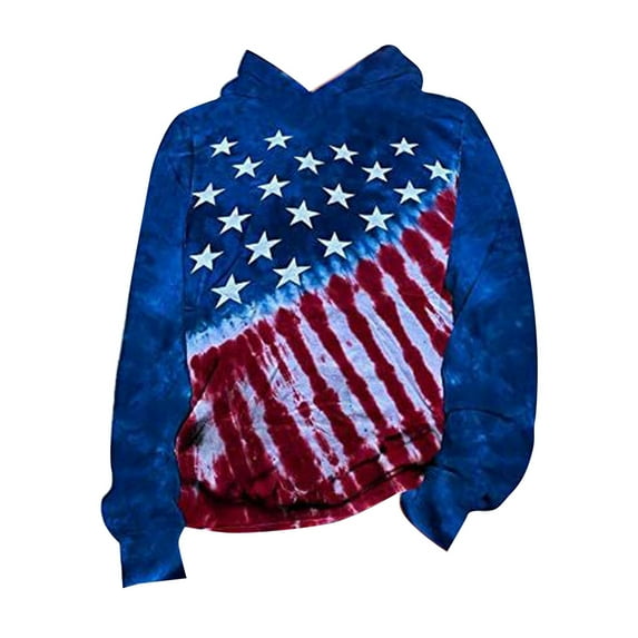 Arlun Tie Dye 3D Printed Kids Hoodies Boys Girls Loose Long Sleeve Colorful Hooded Sweatshirts with Pocket 2025 Fall Winter New Child Soft Comfort Pullover Tops Blue 13-14Years