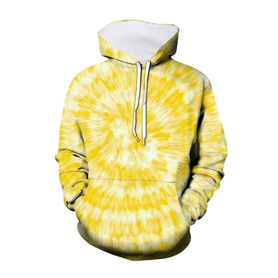Arlun Tie Dye 3D Printed Kids Hoodies Boys Girls Loose Long Sleeve Colorful Hooded Sweatshirts with Pocket 2025 Fall Winter New Child Soft Comfort Pullover Tops Yellow6 13-14Years