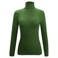 thumbnail image 1 of Arlun Turtleneck Ribbed Sweaters for Women Cute Solid Color Knitted Warm Slim Fitted Sweater Long Sleeve Stretch Casual Fall Winter Base Layer Pullover Tops Light Green L, 1 of 4
