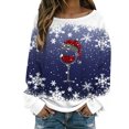 thumbnail image 1 of Arlun Ugly Christmas Sweaters for Women 2025 Funny Xmas Graphic Printed Knit Sweater Long Sleeve Loose Crewneck Pullover Tops Fall Winter Soft Comfy Warm Holiday Sweatshirts Dark Blue L, 1 of 5