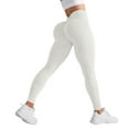 thumbnail image 1 of Arlun V Back Leggings for Women Scrunch Lifting Gym Workout Leggings High Waisted Stretch Soft Comfortable Ribbed Seamless Yoga Pants Fashion Sports Outfit White S, 1 of 3