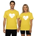 thumbnail image 1 of Arlun Valentine's Day Matching Couple T-Shirts Heartbeat Graphic Crewneck Short Sleeve Tees for Men Women Husband Wife Soft Comfortable Funny Love Printed Casual Tops 2-Yellow XL, 1 of 4
