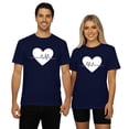 thumbnail image 1 of Arlun Valentine's Day Matching Couple T-Shirts Heartbeat Graphic Crewneck Short Sleeve Tees for Men Women Husband Wife Soft Comfortable Funny Love Printed Casual Tops 2-Navy L, 1 of 4