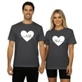thumbnail image 1 of Arlun Valentine's Day Matching Couple T-Shirts Heartbeat Graphic Crewneck Short Sleeve Tees for Men Women Husband Wife Soft Comfortable Funny Love Printed Casual Tops 1-Grey XL, 1 of 3